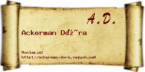 Ackerman Dóra névjegykártya